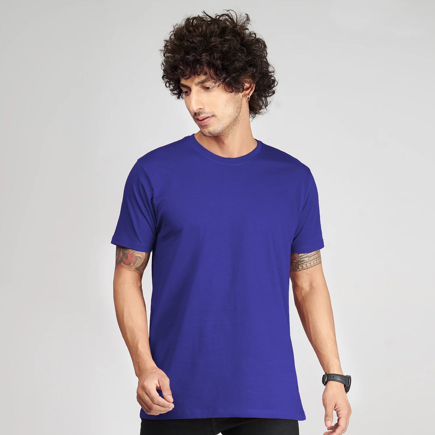 Basic Royal Blue Half Sleeves T-Shirt