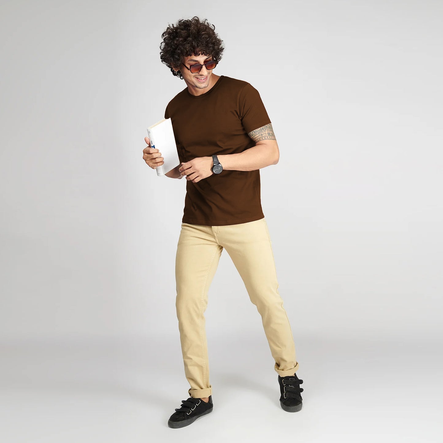 Basic Brown Half Sleeves T-Shirt