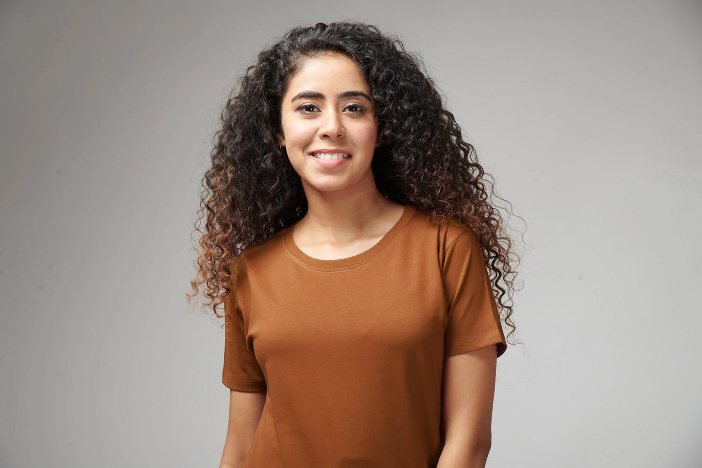 Women's Basic Beige Half Sleeves T-Shirt