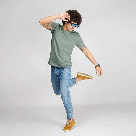 Basic Steel Grey Half Sleeves T-Shirt