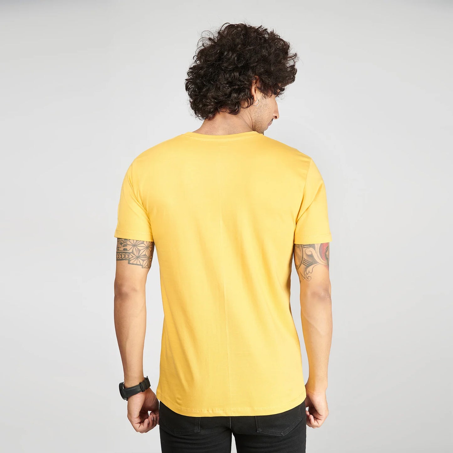 Basic Yellow Half Sleeves T-Shirt