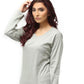 Women's Basic Header Gray Full Sleeves T-Shirt