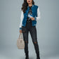 Women’s Casual Varsity Baseball Jacket - Petroleum Blue