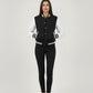 Women’s Casual Varsity Baseball Jacket - Black