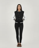 Women’s Casual Varsity Baseball Jacket - Black