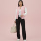 Women’s Casual Varsity Baseball Jacket - Pink