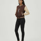 Women’s Casual Varsity Baseball Jacket - Brown