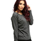 Women's Basic Charcoal Full Sleeves T-Shirt
