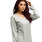 Women's Basic Header Gray Full Sleeves T-Shirt