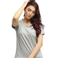 Women's Basic Heather Grey Half Sleeves T-Shirt