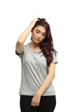 Women's Basic Heather Grey Half Sleeves T-Shirt