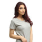 Women's Basic Heather Grey Half Sleeves T-Shirt