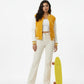 Women’s Casual Varsity Baseball Jacket - Yellow