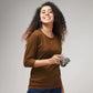Women's Basic Beige Full Sleeves T-Shirt