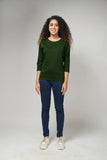 Women's Basic Olive Green Full Sleeves T-Shirt