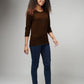 Women's Basic Brown Full Sleeves T-Shirt
