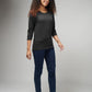 Women's Basic Dark Gray Full Sleeves T-Shirt