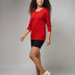 Women's Basic Red Full Sleeves T-Shirt