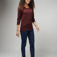Women's Basic Maroon Full Sleeves T-Shirt