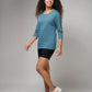 Women's Basic Sky Blue Full Sleeves T-Shirt