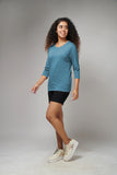 Women's Basic Sky Blue Full Sleeves T-Shirt