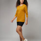 Women's Basic Mustard Full Sleeves T-Shirt