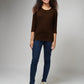 Women's Basic Brown Full Sleeves T-Shirt