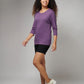 Women's Basic Light Purple Full Sleeves T-Shirt