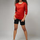 Women's Basic Red Full Sleeves T-Shirt