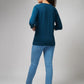 Women's Basic Petroleum Blue Full Sleeves T-Shirt