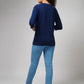 Women's Basic Navy Blue Full Sleeves T-Shirt