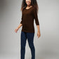 Women's Basic Brown Full Sleeves T-Shirt