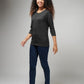 Women's Basic Dark Gray Full Sleeves T-Shirt