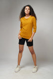 Women's Basic Mustard Full Sleeves T-Shirt