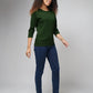 Women's Basic Olive Green Full Sleeves T-Shirt