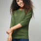 Women's Basic Army Green Full Sleeves T-Shirt
