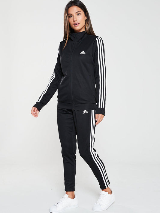 Women's Adidas 3 Strip Black Tracksuit