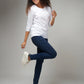 Women's Basic White Full Sleeves T-Shirt