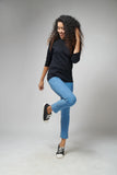 Women's Basic Black Full Sleeves T-Shirt