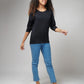 Women's Basic Black Full Sleeves T-Shirt