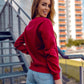 Women's Basic Maroon Sweatshirt
