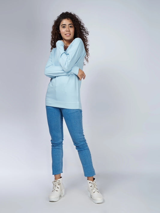 Women's Basic Sky Blue Sweatshirt