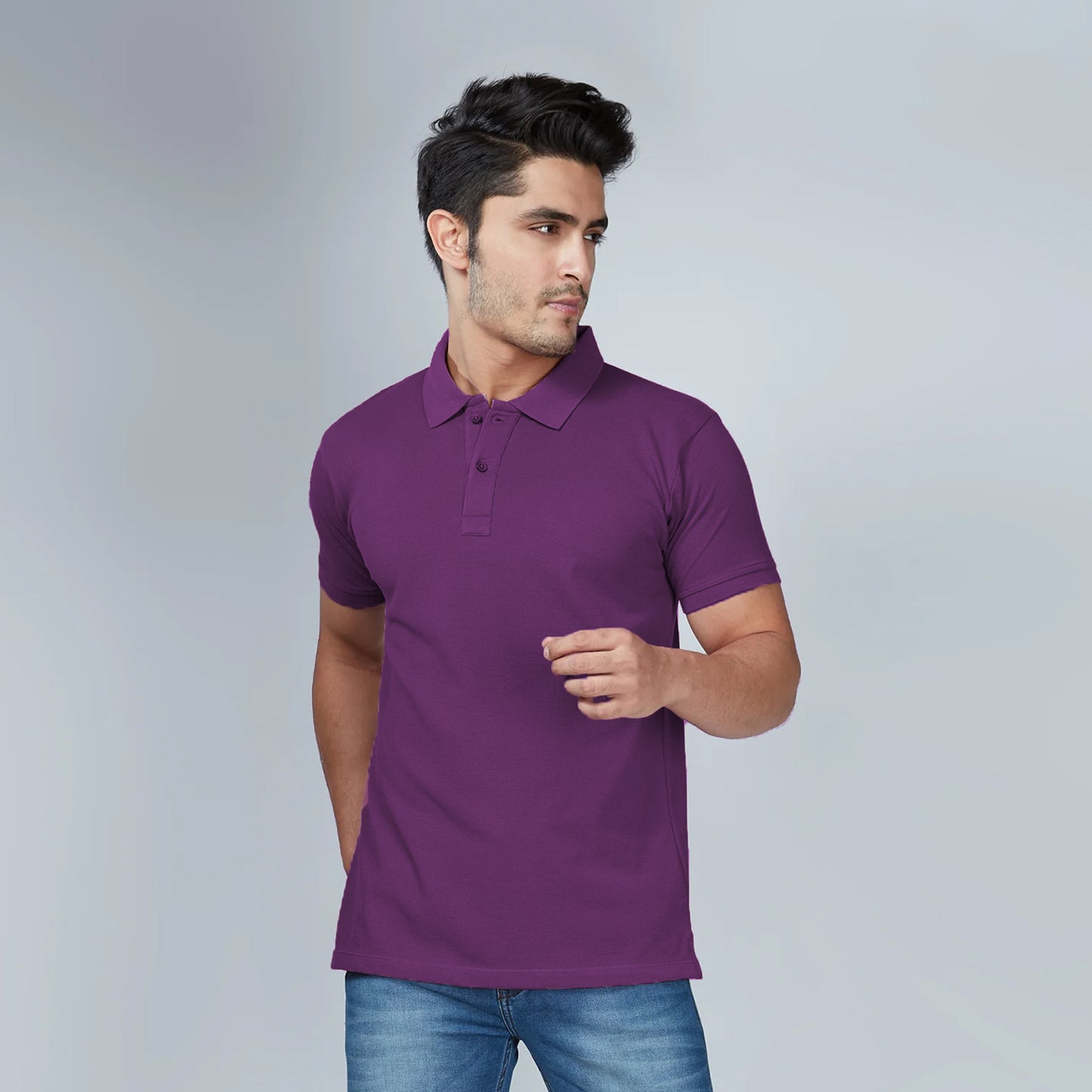 Men's Light Purple Polo T-Shirt