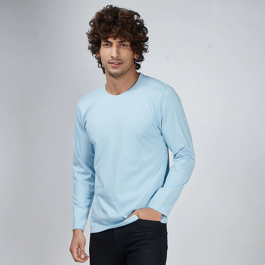 Basic Sky Blue Full Sleeves T-Shirt