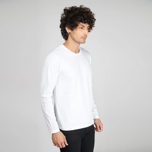Basic White Full Sleeves T-Shirt