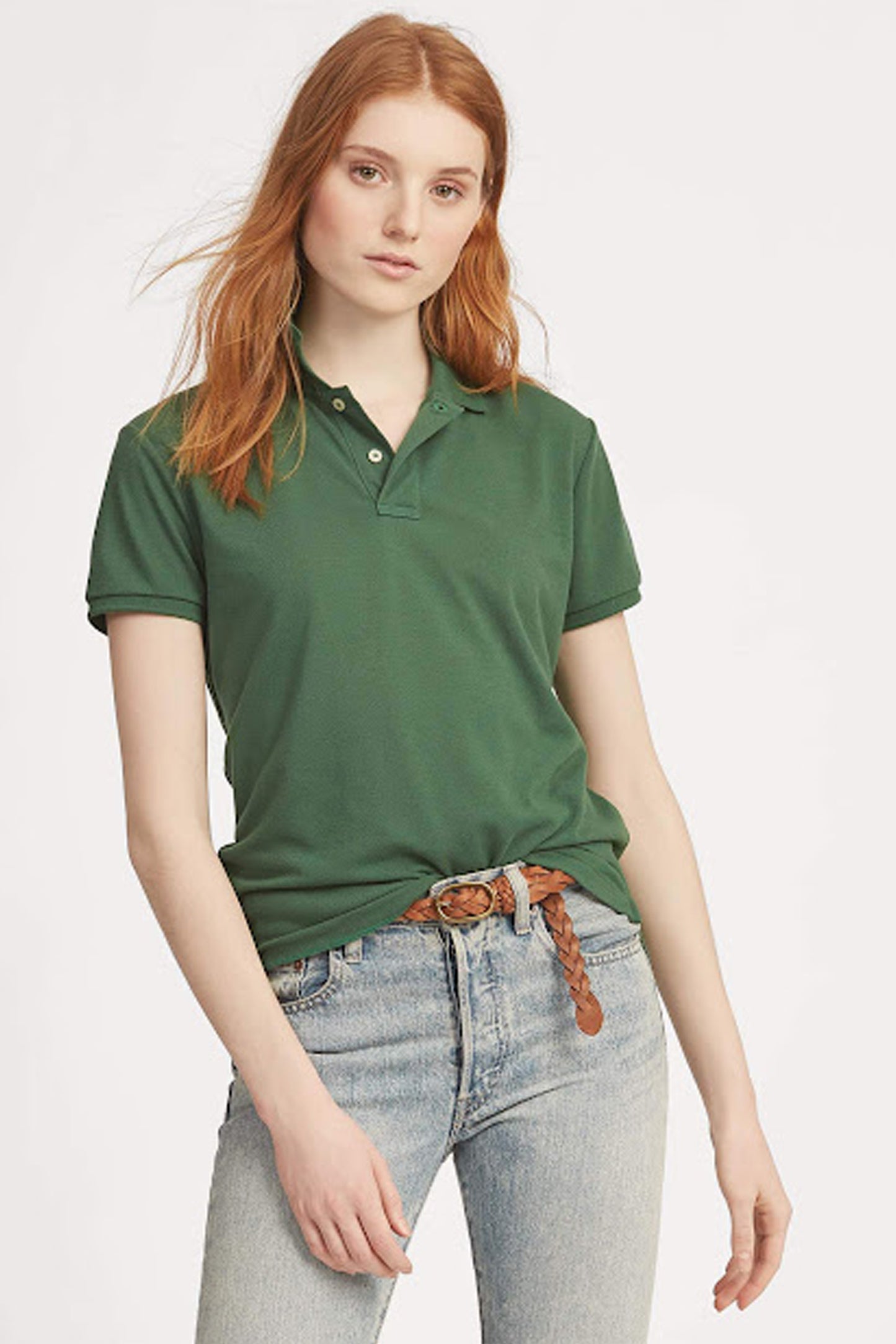 Women's Army Green Polo Shirt