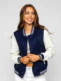 Women's Navy Blue Baseball Jacket