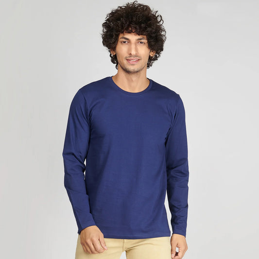 Basic Royal Blue Full Sleeves T-Shirt