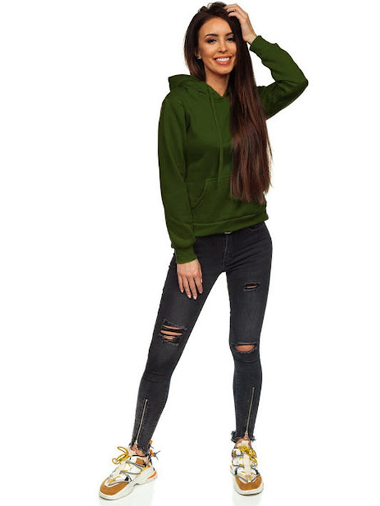 Basic Women's Olive Green Hoodie