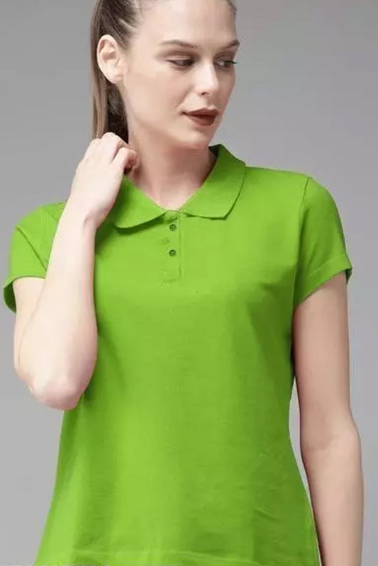 Women's Parrot Green Polo Shirt